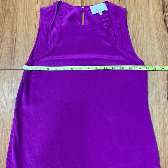 3.1 Phillip Lim Magenta Silk Cutout Tank Top - Picture 7 of 8